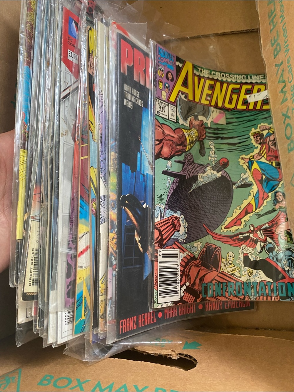 DC Comics Avengers Comics with Green, Red, Yellow Covers